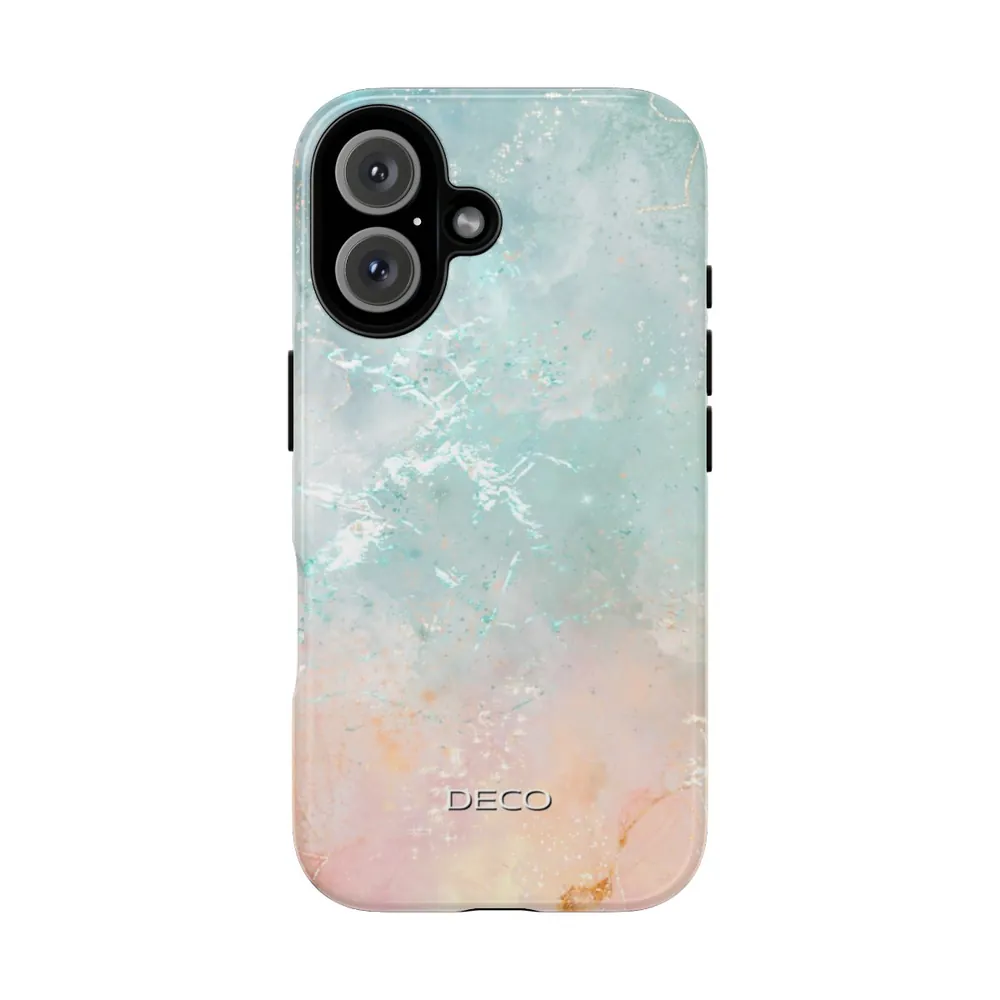 Seafoam & Coral Marble Tough Phone Case