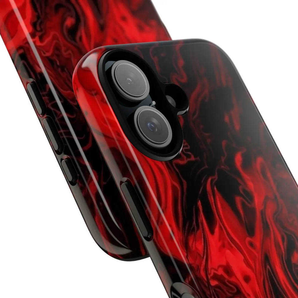 Fiery Red Swirl Tough Phone Case