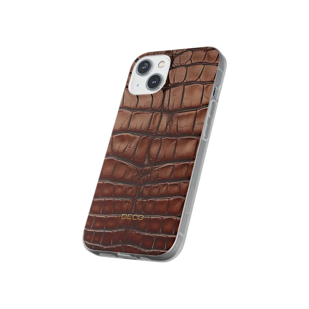Brown Alligator Skin Phone Case