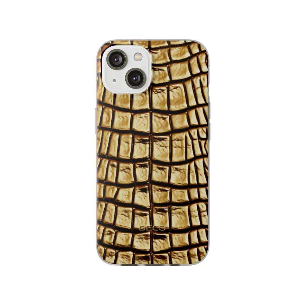 Gold Alligator Skin Phone Case