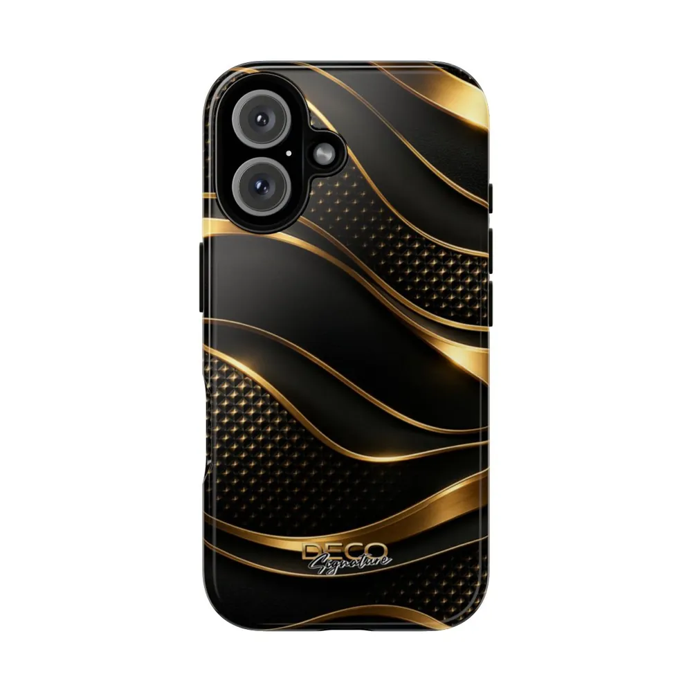 Luxury Textured Black & Gold DECO Signature Tough Phone Case