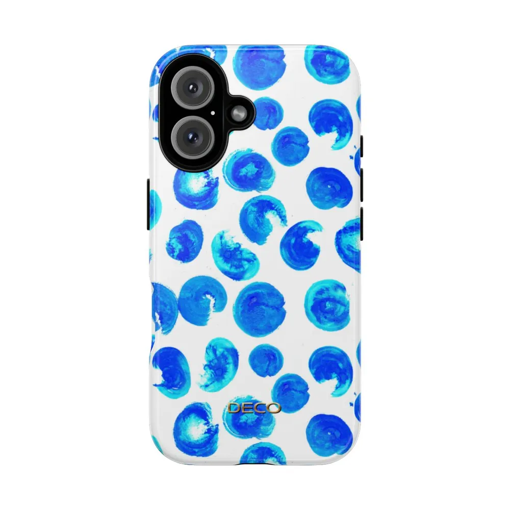 Blue Dots Watercolor Tough Phone Case