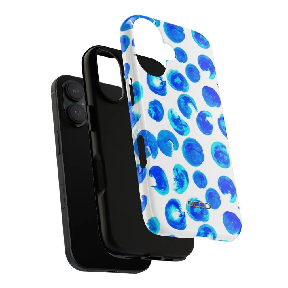 Blue Dots Watercolor Tough Phone Case