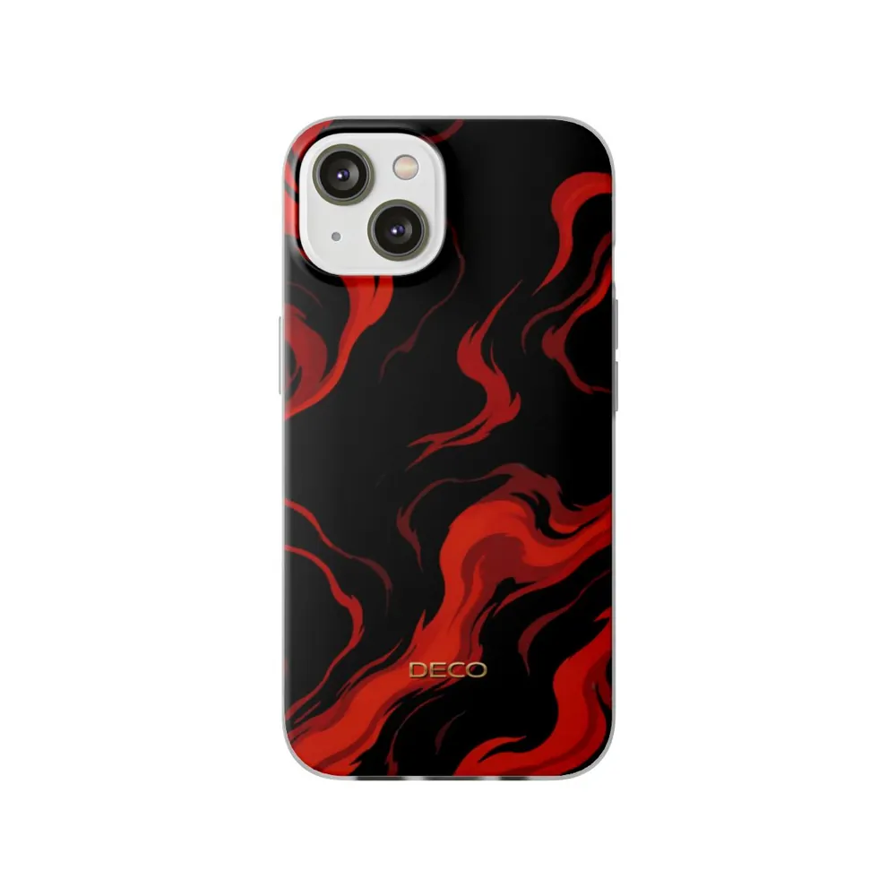 Fiery Red & Black Marble Phone Case