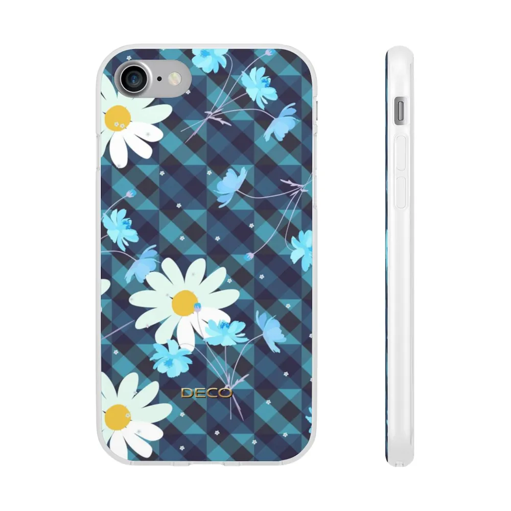 Daisy Blue Gingham Plaid Phone Case
