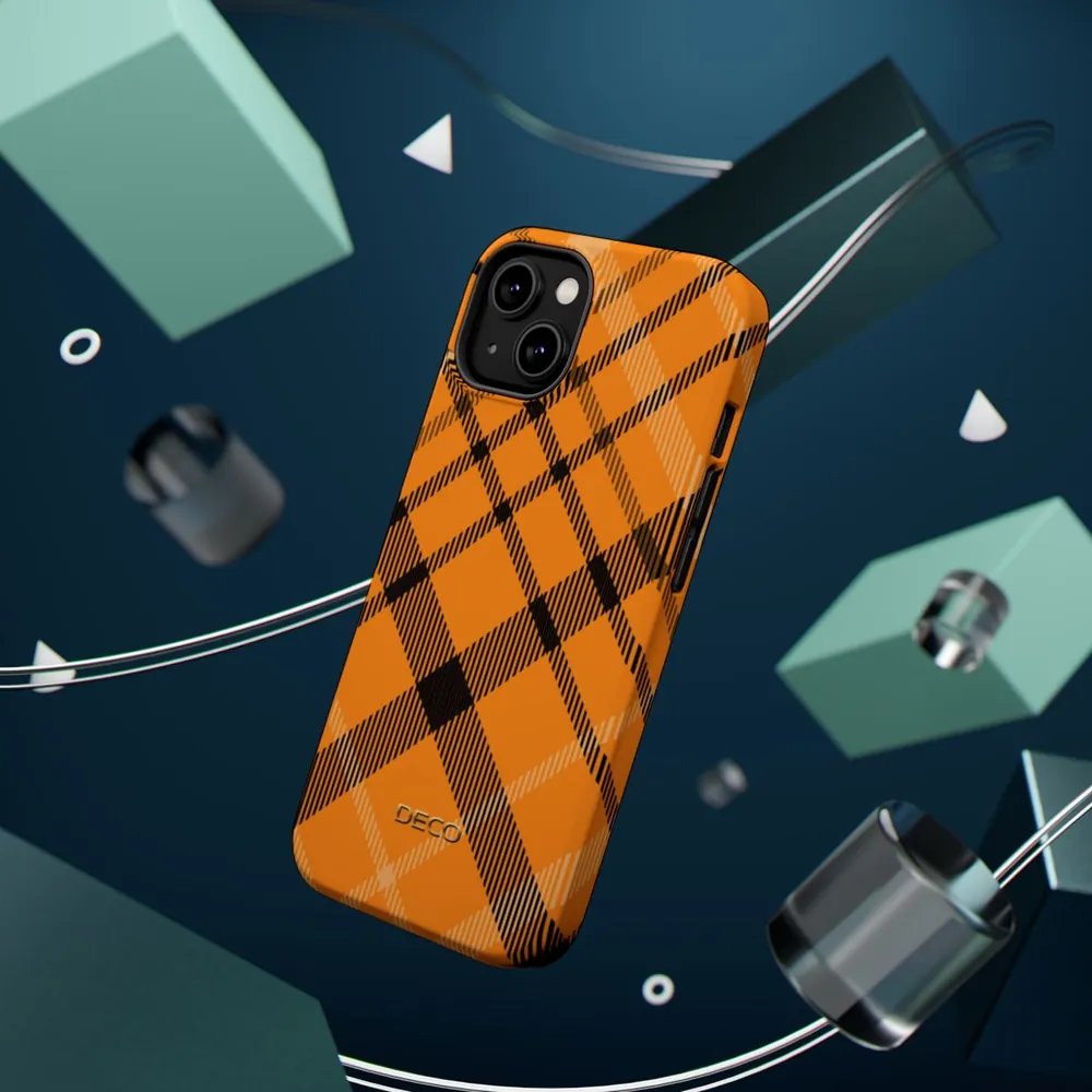 Yellow Ochre Tartan Plaid MagSafe Impact-Resistant Phone Case