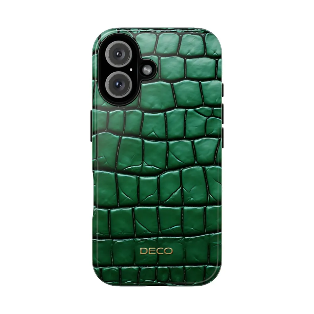 Emerald Alligator Skin Tough Phone Case