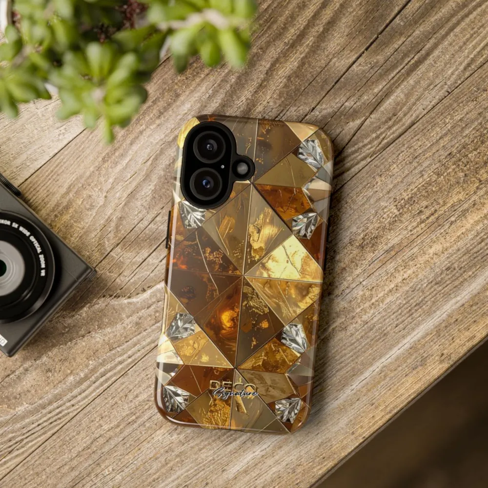 Luxury Gold & Diamond Tile DECO Signature Tough Phone Case