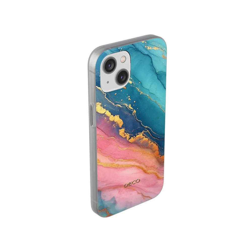 Pastel Gold Pinks & Blues Watercolor Marble Phone Case