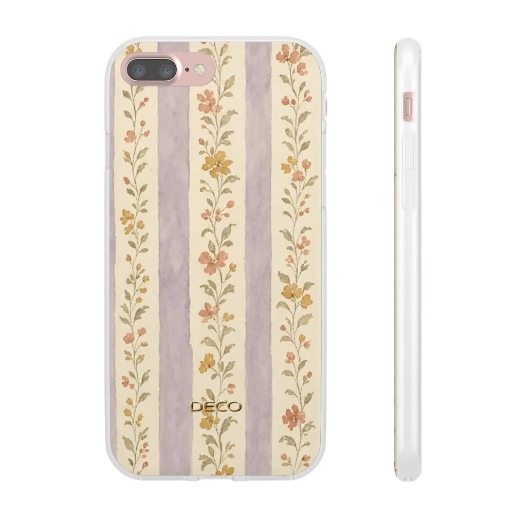 Vintage Floral Stripes Phone Case