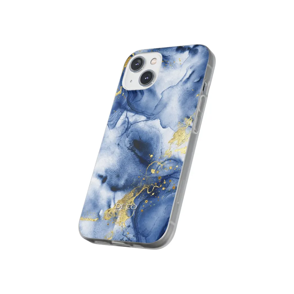 Blue & Gold Marble Phone Case
