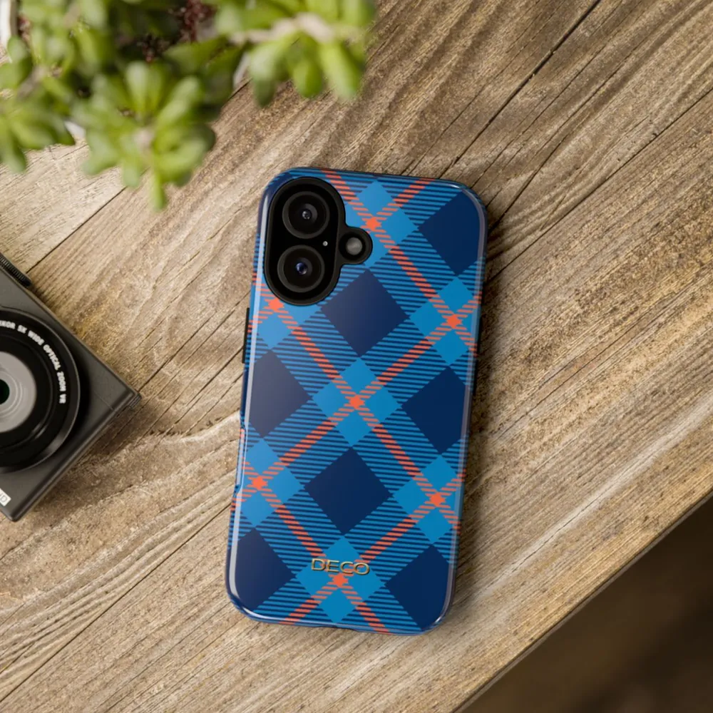 Blue Tartan Plaid Tough Phone Case