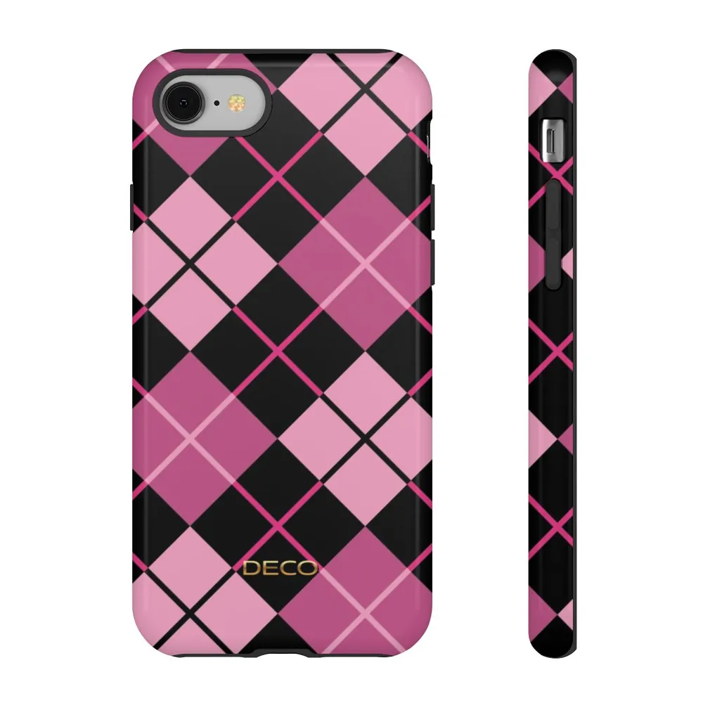 Pink Argyle Plaid Tough Phone Case