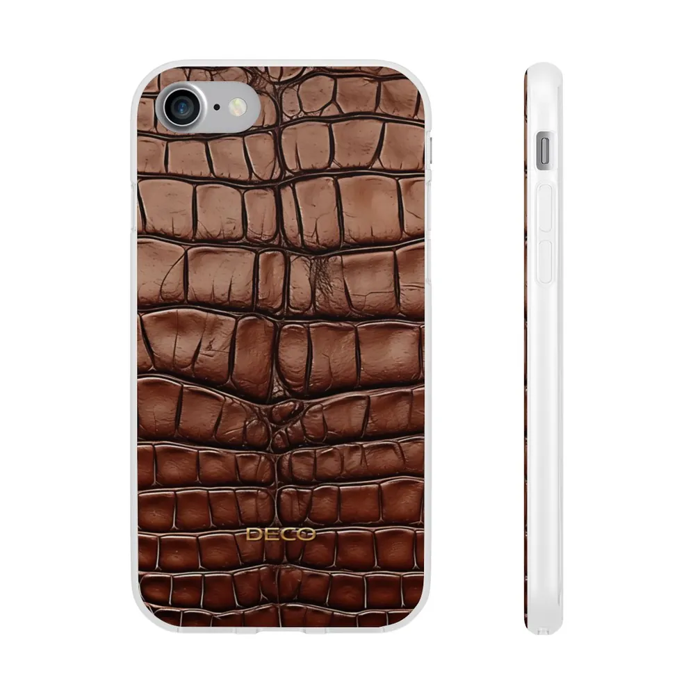 Brown Alligator Skin Phone Case