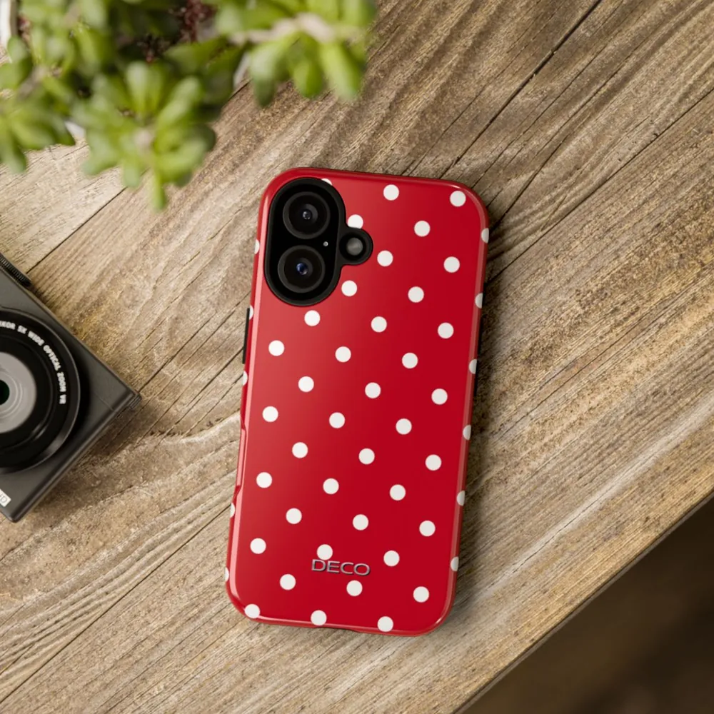 Red & White Polka Dots Tough Phone Case