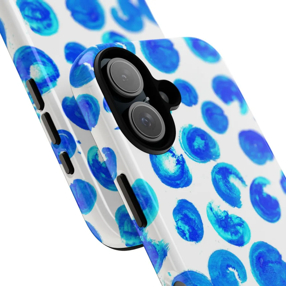 Blue Dots Watercolor Tough Phone Case