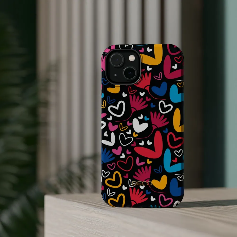 Whimsy Hearts MagSafe Impact-Resistant Phone Case