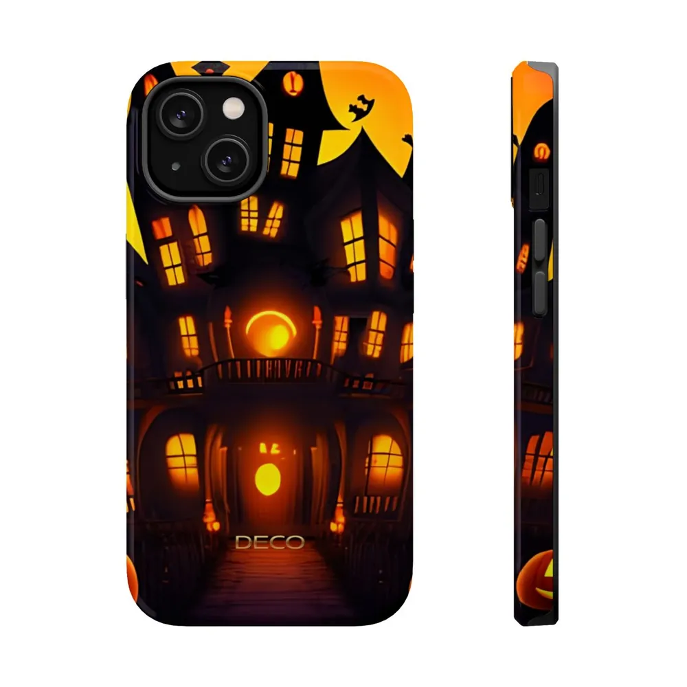 Bizarro Haunted House Spooky Halloween MagSafe Impact-Resistant Phone Case