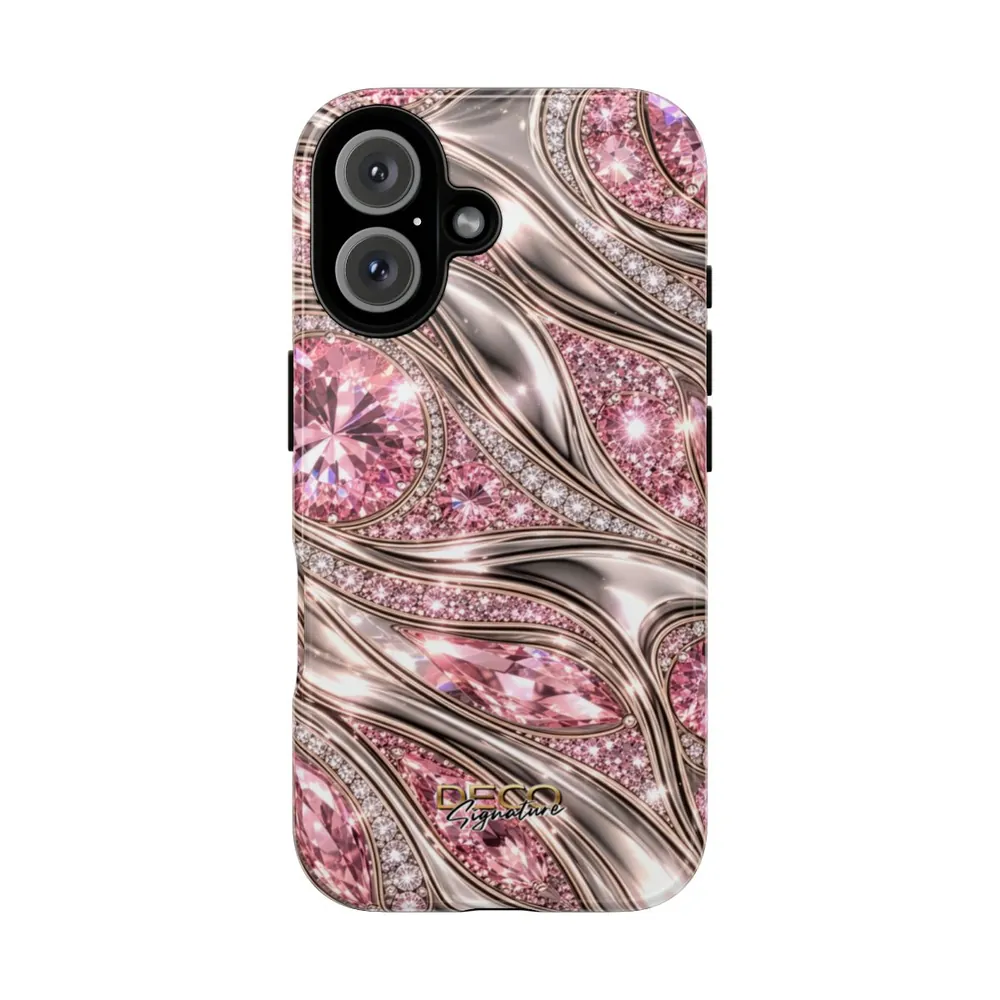 Luxury Gold & Pink Diamonds DECO Signature Tough Phone Case