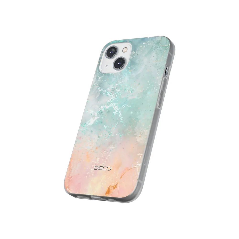 Seafoam & Coral Marble Phone Case