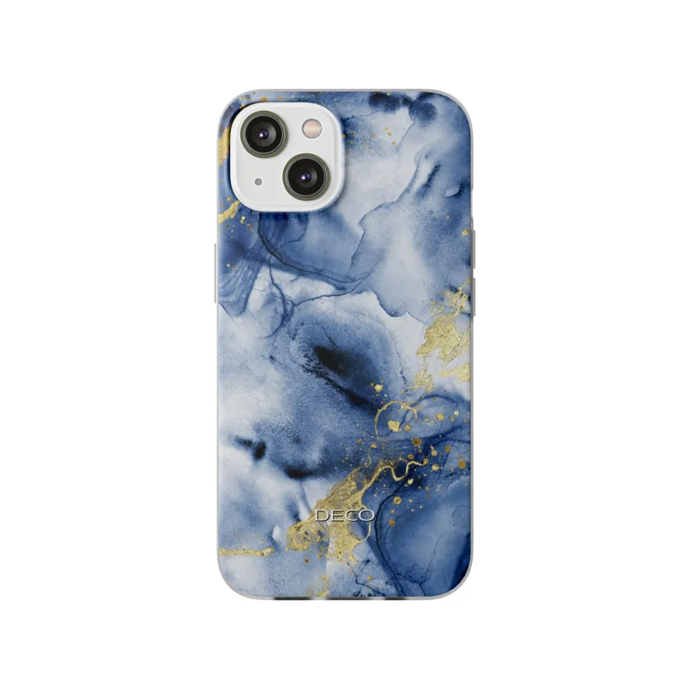Blue & Gold Marble Phone Case
