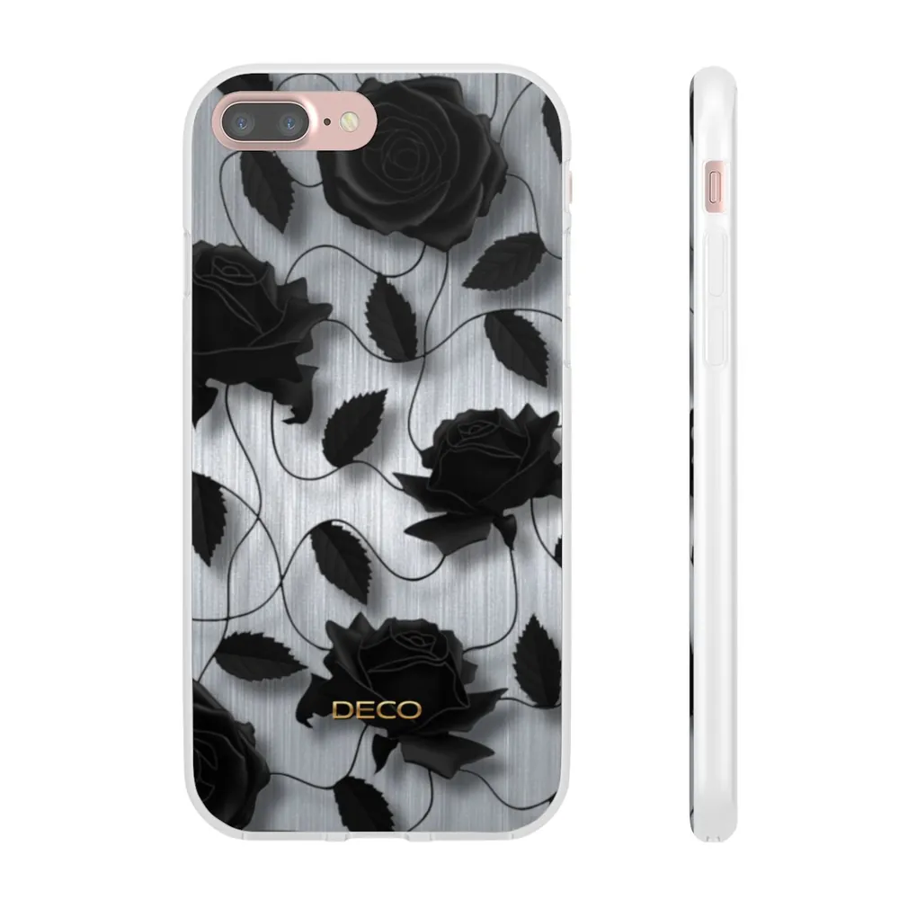 Black Rose Floral Phone Case