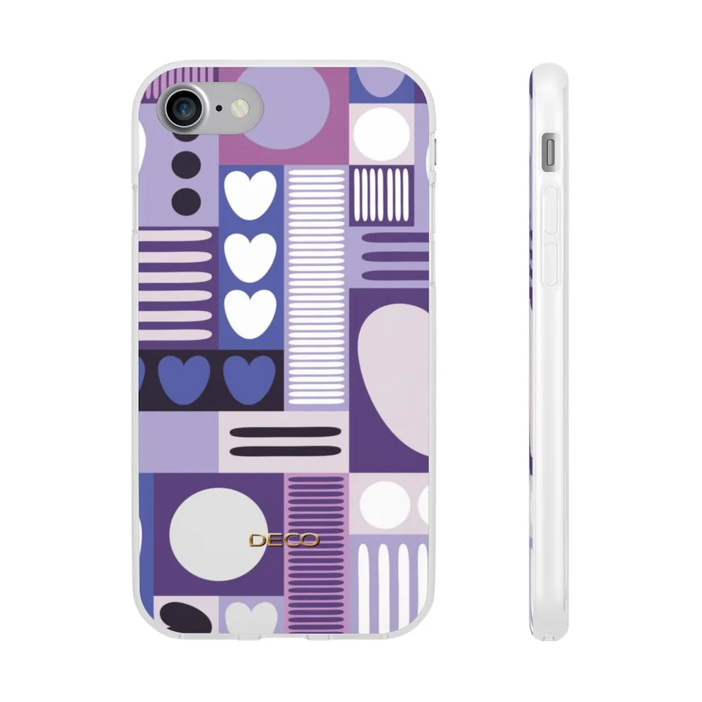 Deep Purple Graphic Hearts Phone Case