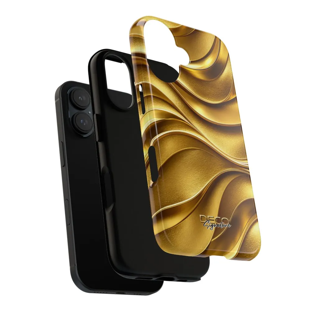 Luxury Liquid Gold Texture DECO Signature Tough Phone Case