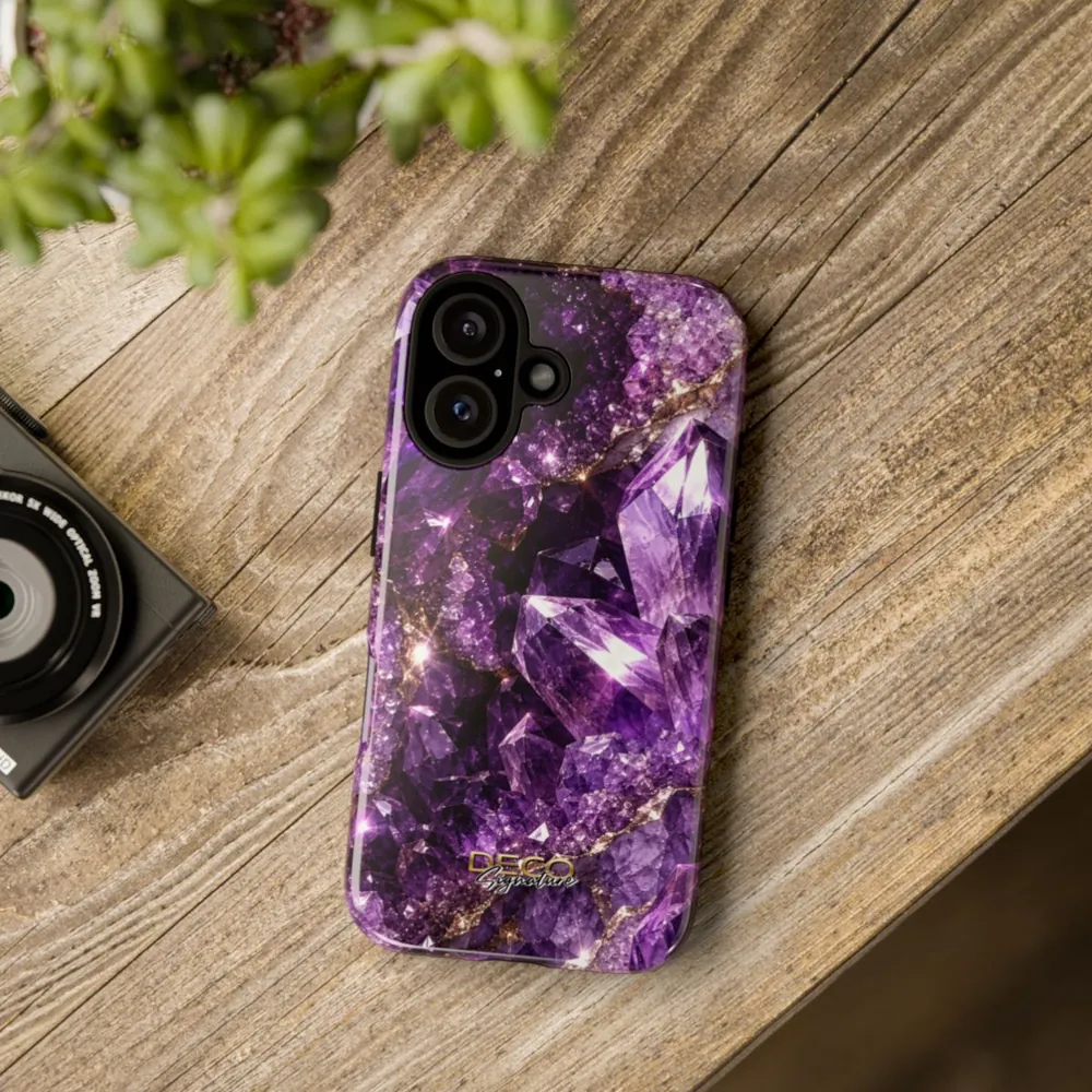 Luxury Sparkling Amethyst DECO Signature Tough Phone Case
