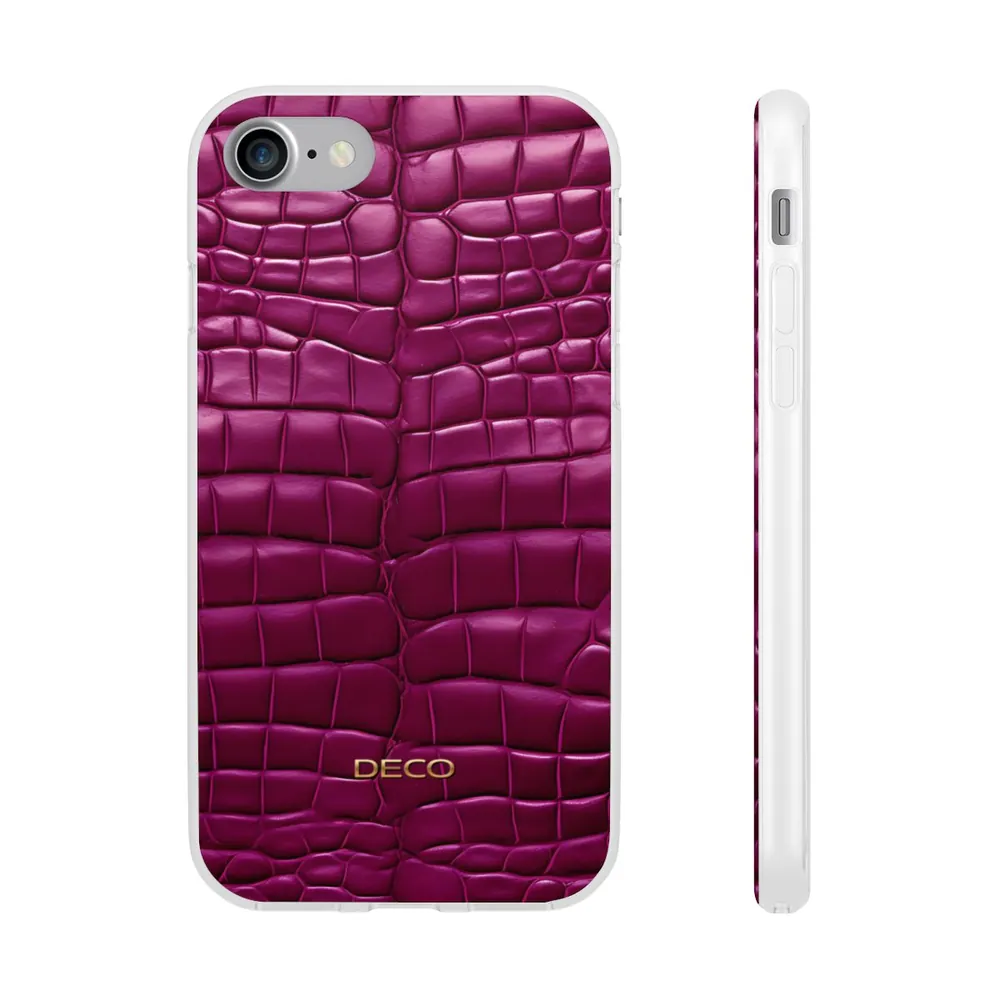 Deep Magenta Alligator Skin Phone Case