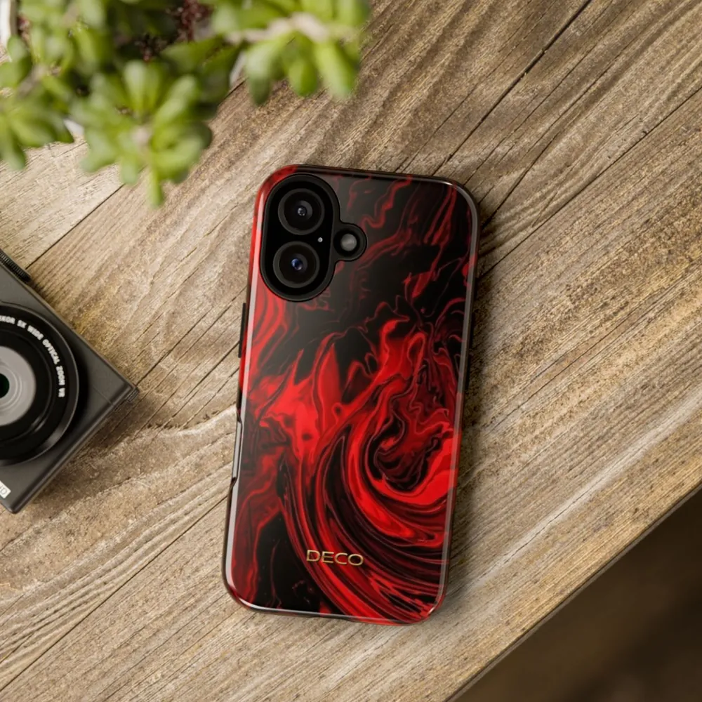 Fiery Red Swirl Tough Phone Case