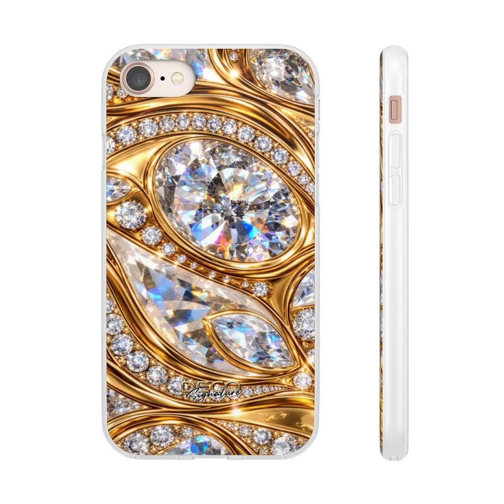Luxury Liquid Gold & Diamonds DECO Signature Phone Case