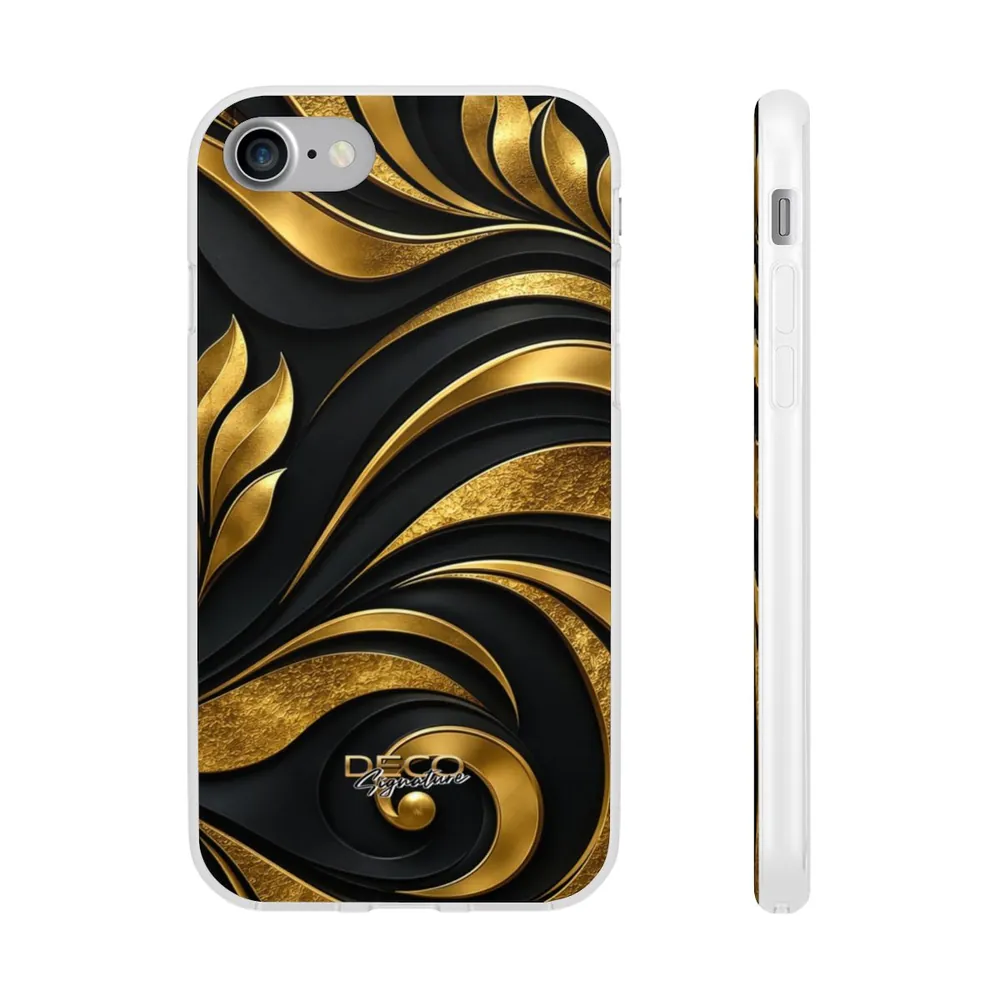 Luxury Textured Black & Gold Inlay DECO Signature Phone Case