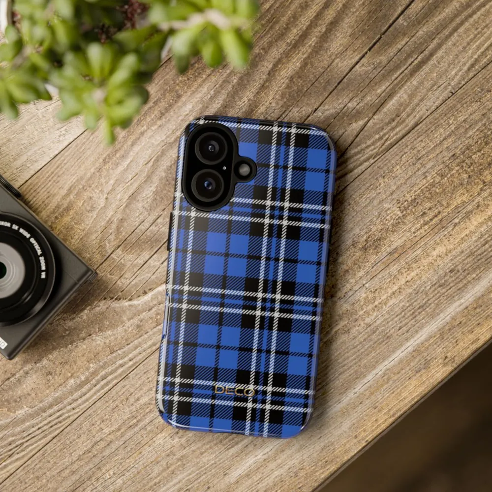Royal Blue Tartan Plaid Tough Phone Case