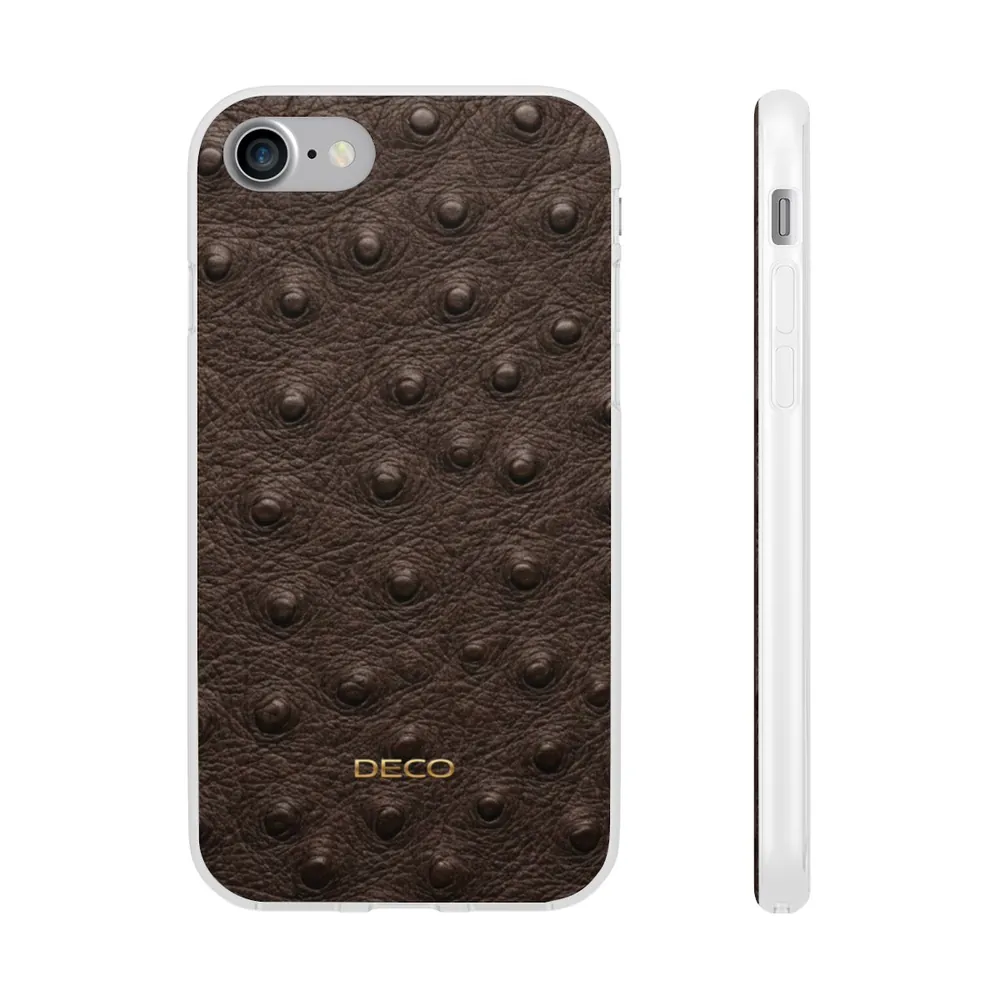 Brown Ostrich Skin Phone Case