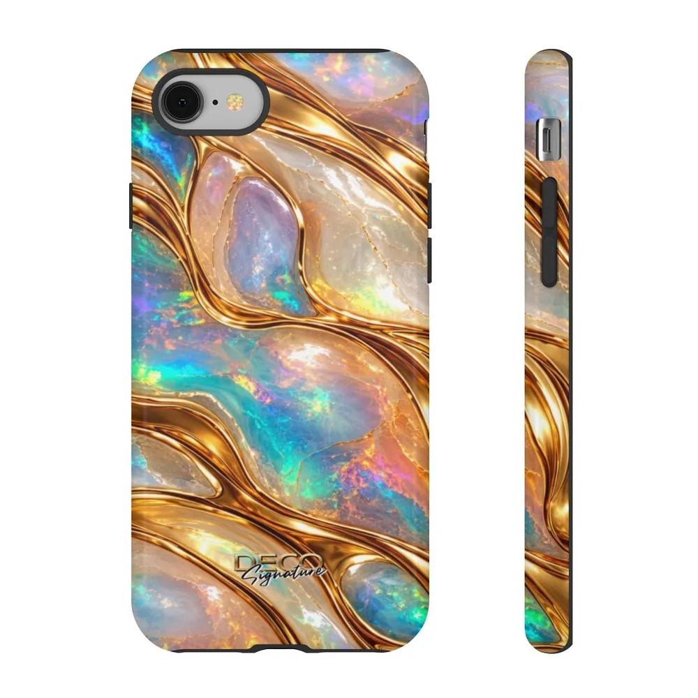 Luxury Opal & Gold DECO Signature Tough Phone Case