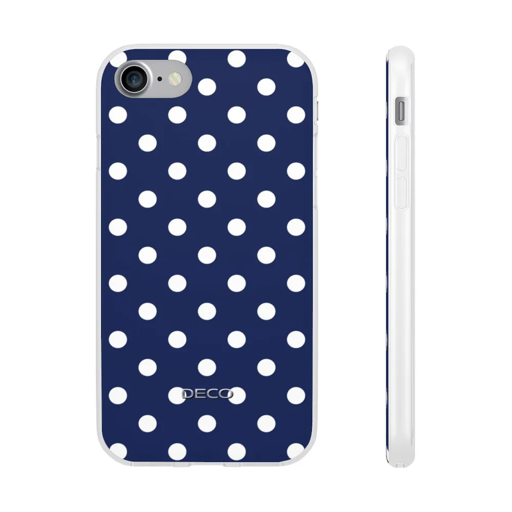 Navy Blue & White Polka Dots Phone Case