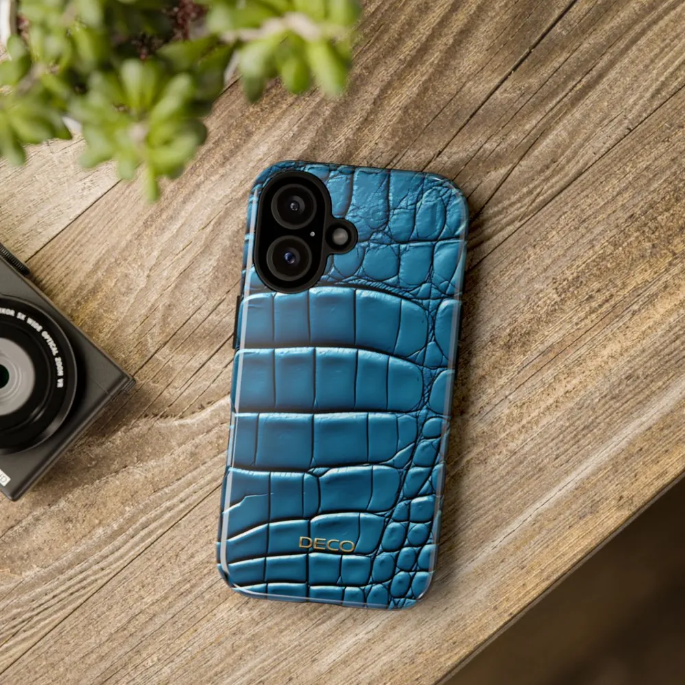 Aqua Alligator Skin Tough Phone Case
