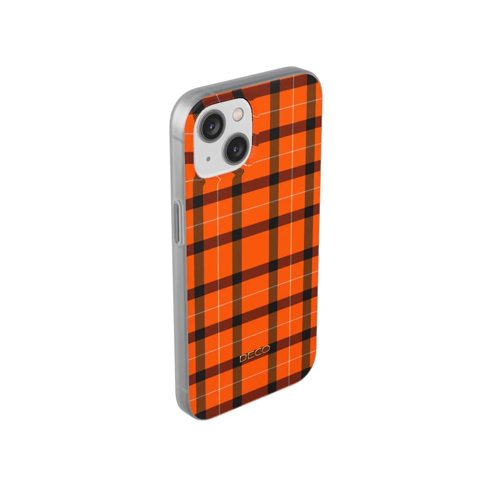 Orange Gingham Tartan Plaid Phone Case