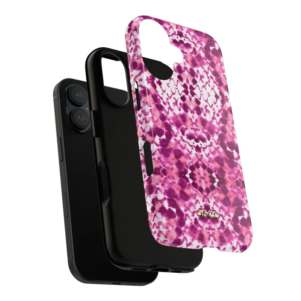 Pink Watercolor Snake Skin Tough Phone Case