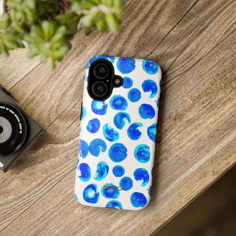 Blue Dots Watercolor Tough Phone Case