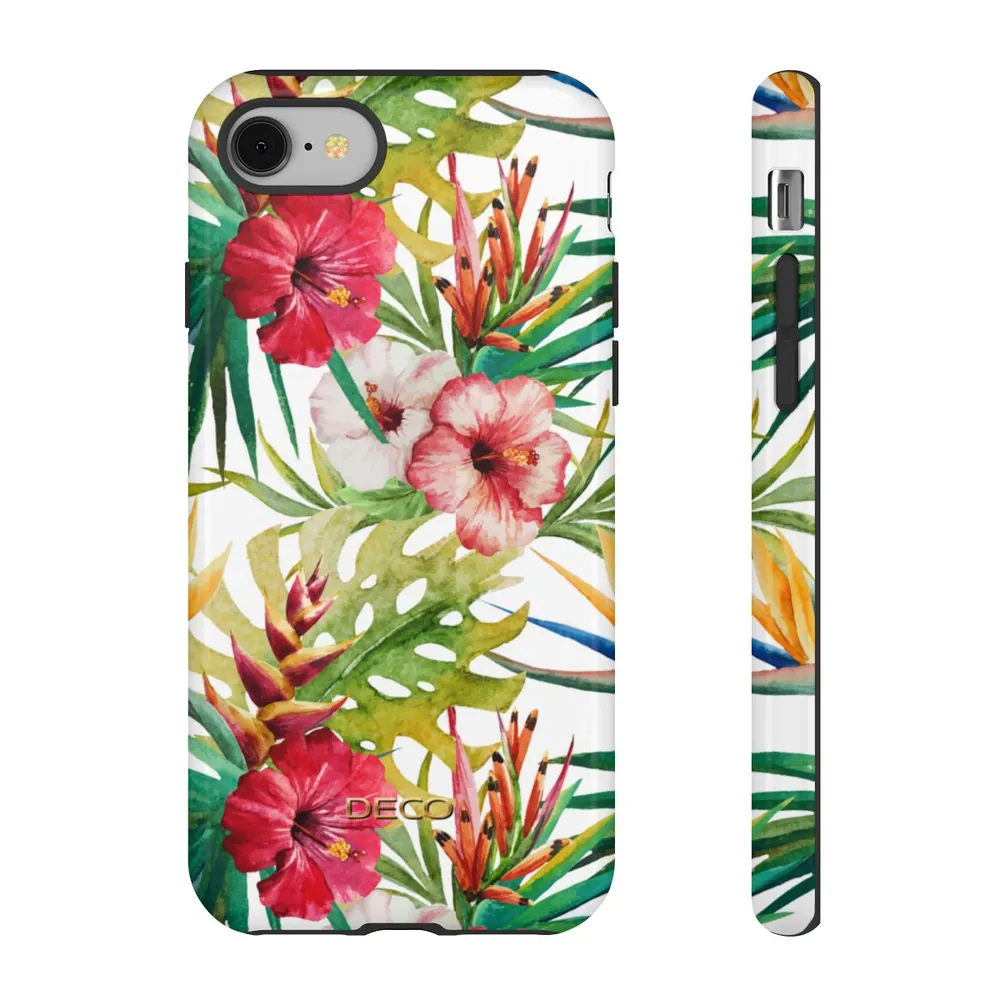 Watercolor Tropical Hibiscus Floral Tough Phone Case
