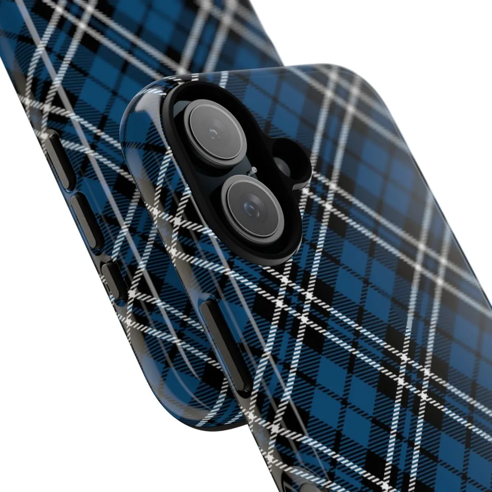 Blue Diagonal Tartan Plaid Tough Phone Case