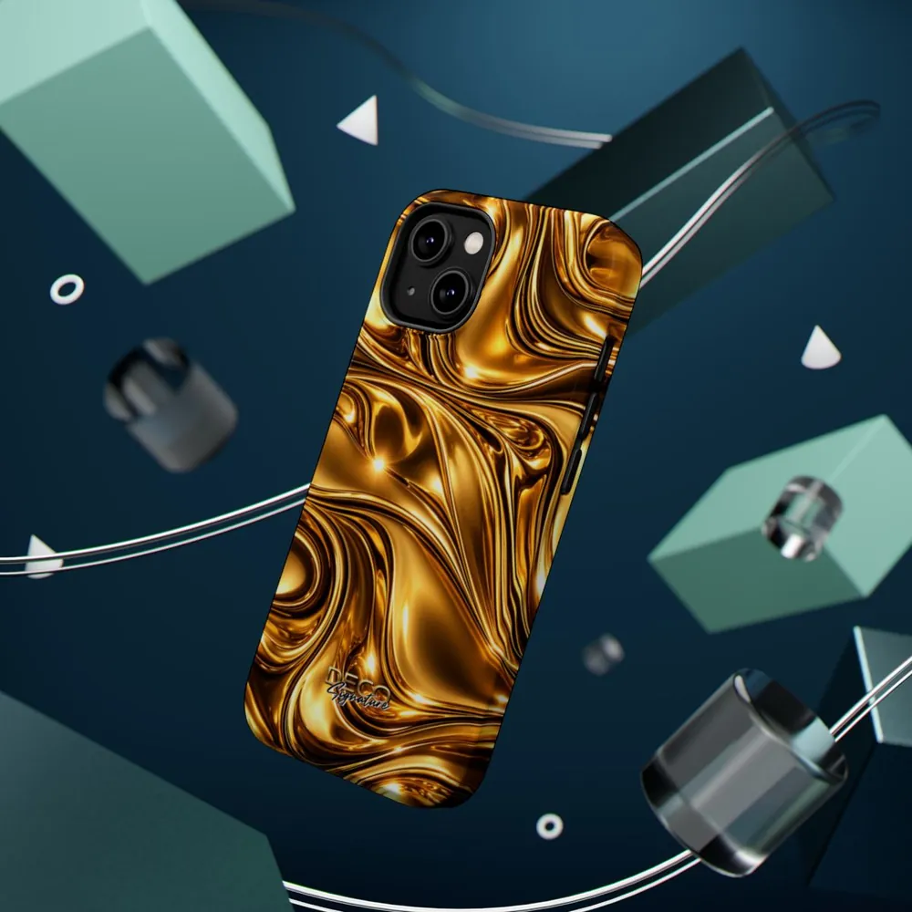 Luxury Liquid Gold DECO Signature MagSafe Impact-Resistant Phone Case
