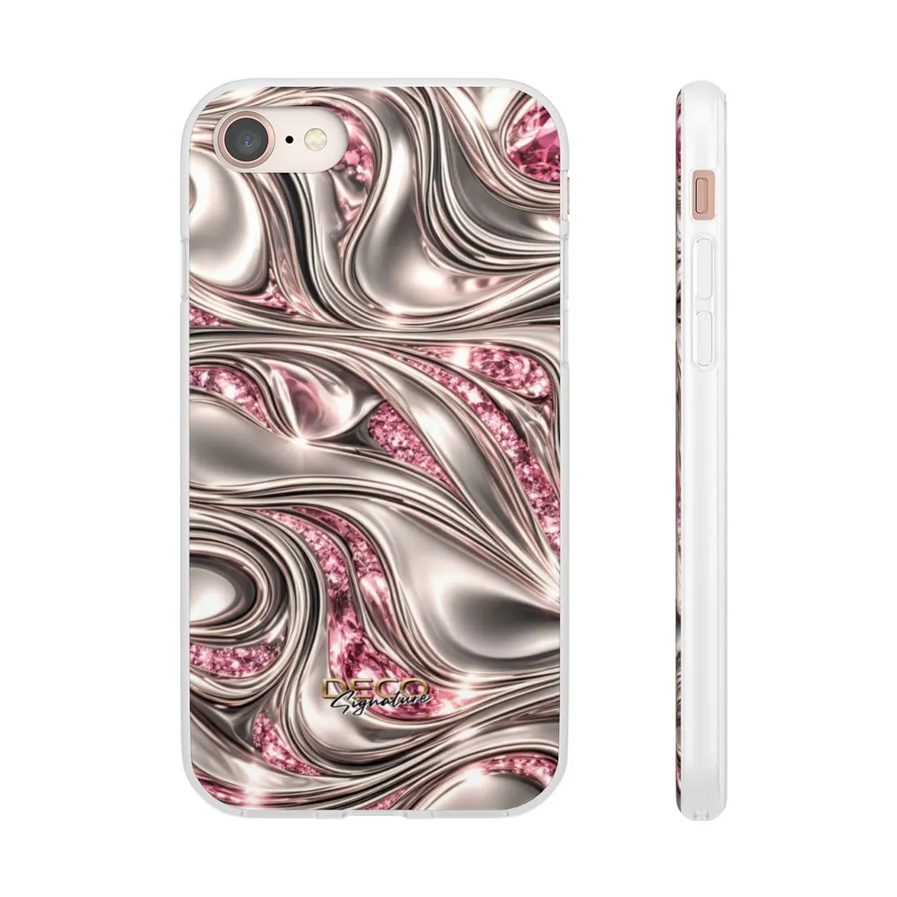 Luxury Liquid Platinum & Pink Diamonds DECO Signature Phone Case