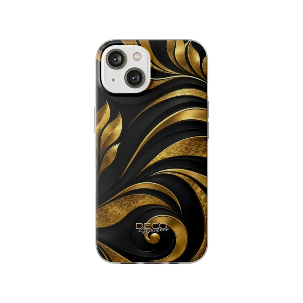 Luxury Textured Black & Gold Inlay DECO Signature Phone Case