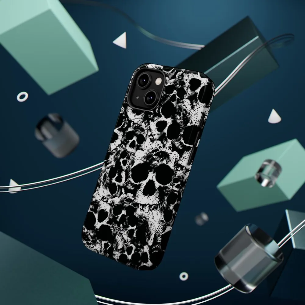 Boneyard Skulls Spooky Halloween MagSafe Impact-Resistant Phone Case