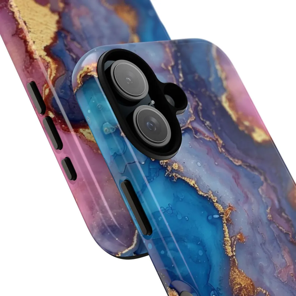 Purples & Gold Watercolor Marble Tough Phone Case