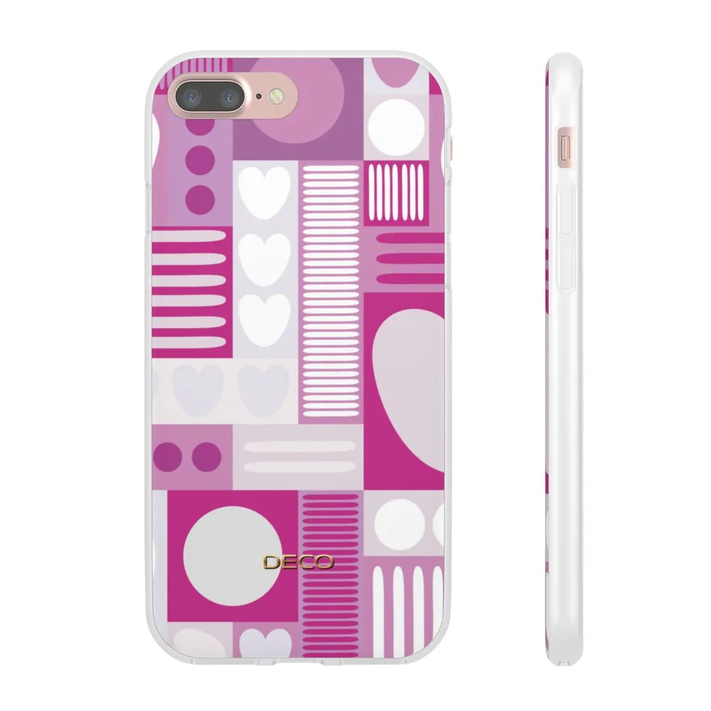 Deep Pink Graphic Hearts Phone Case