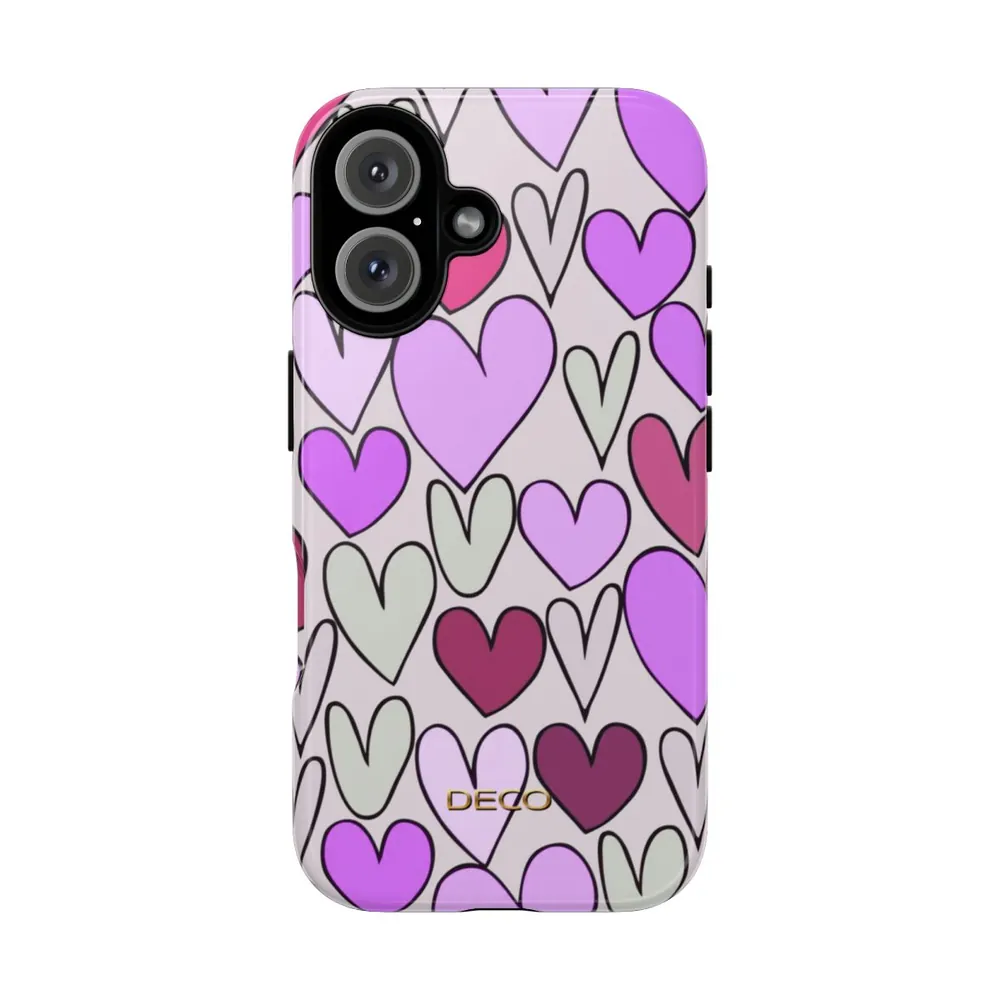 Purple Hearts Tough Phone Case